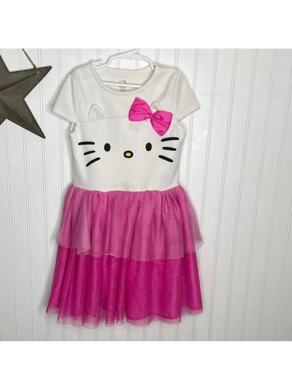 Sanrio White and Pink Hello Kitty Dress Size Girls 7-8